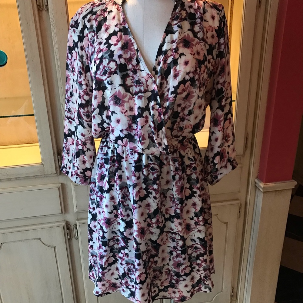 Xhilaration Floral Print Dress Purple